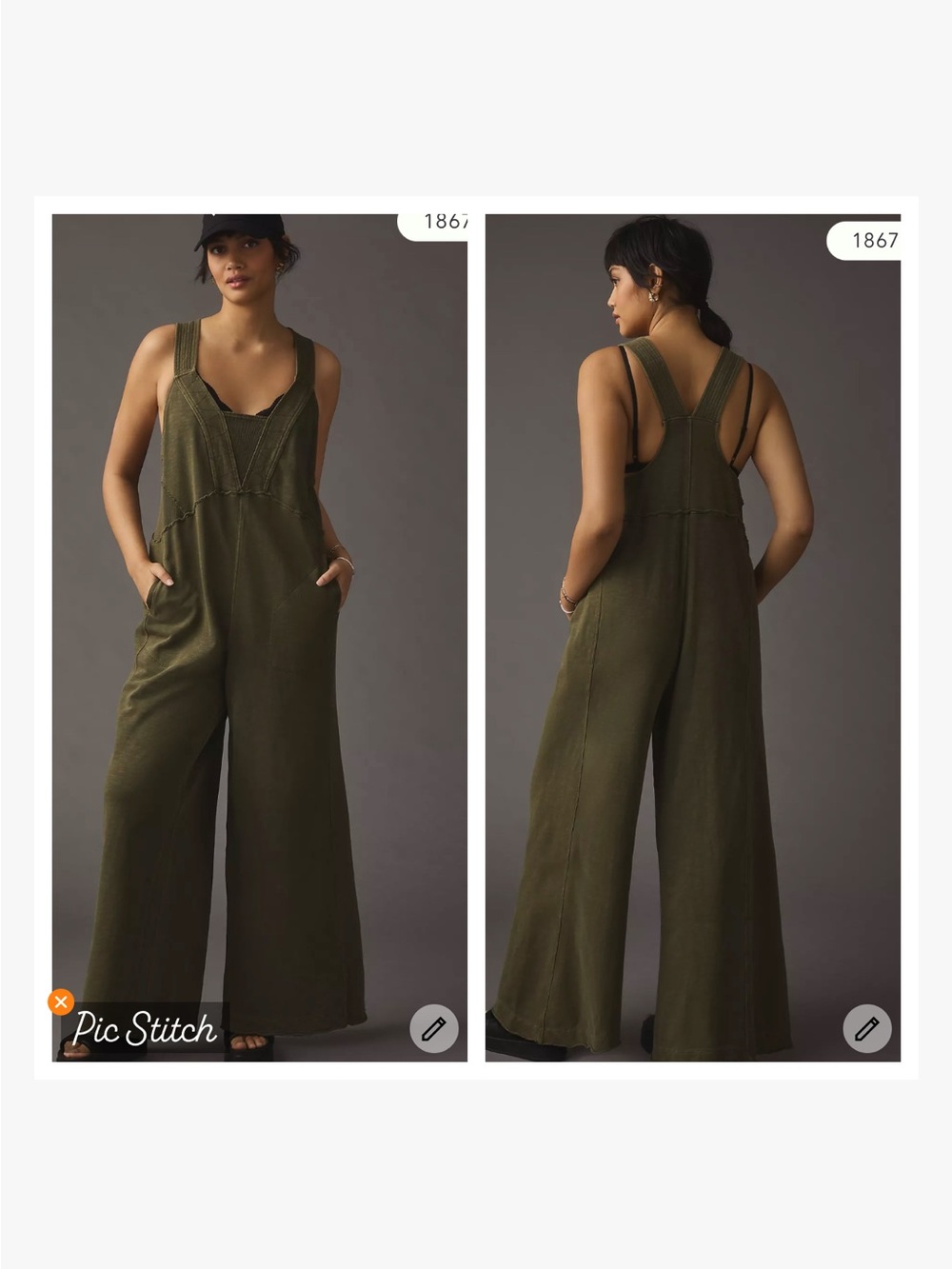 Anthropologie Daily Practice The Palmra Jumpsuit Olive